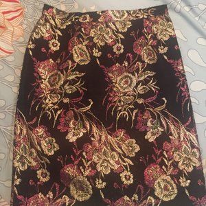 Gorgeous vintage skirt with metallic floral detail